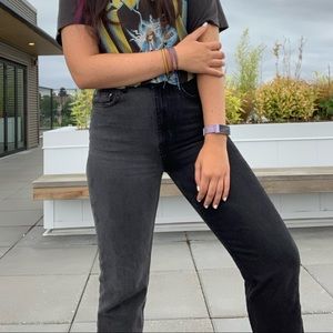 BGD two-toned mom jeans black and grey